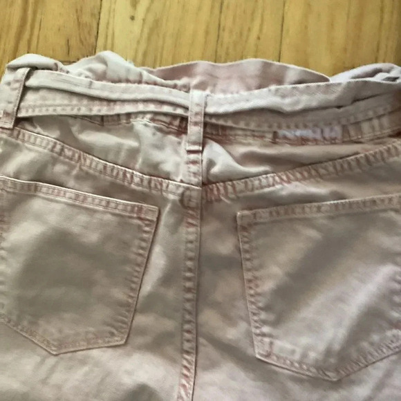 JOE’S Jeans The Brinkley pink wash sz 28 high rise paper bag with zip, snap, tie - Picture 5 of 8